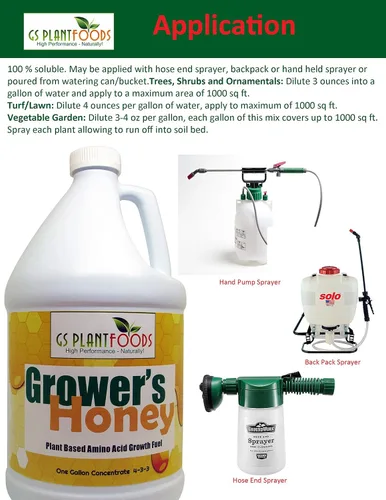 Vista 5 de Grower's Honey - Fertilizante líquido a base de plantas, alimento orgánico para plantas para un enorme crecimiento vegetativo (1 cuarto de galón)