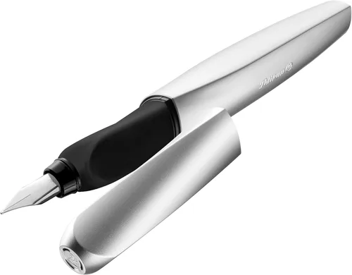 Vista 12 de Pelikan Pluma estilográfica Twist 946806 con 1 cartucho de tinta, punta media, color negro, en caja
