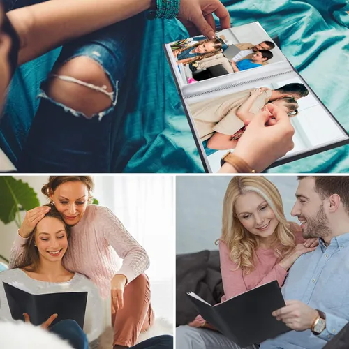 Vista 7 de Paquete de 2 álbumes de fotos de 6 x 8 con capacidad para 64 imágenes, carpeta de arte para fotos de 6 x 8, álbumes de fotos para fotos de 6 x 8
