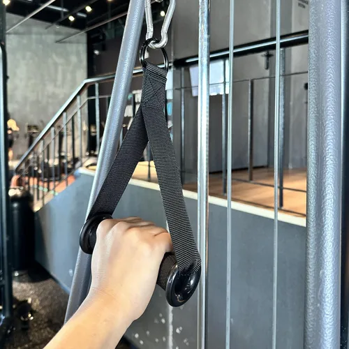Vista 5 de Asas de resistencia para gimnasio, mango de repuesto resistente, accesorios para poleas de máquina de cable, banda de resistencia y entrenador