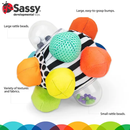 Vista 2 de Sassy Developmental Bumpy Ball, Azul