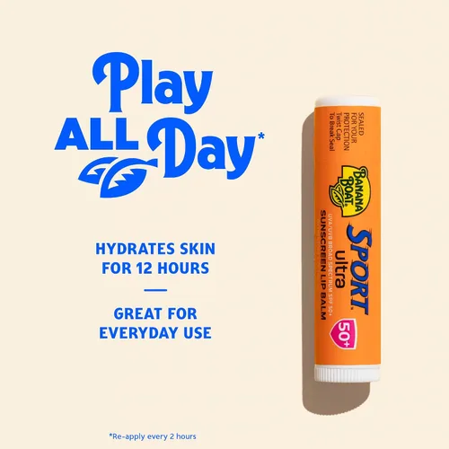 Vista 3 de Banana Boat Sport Lip Protector solar SPF 50, 0.15 oz (paquete de 2) Hidratación de 12 horas con protección solar, vitamina E y aloe, resistente