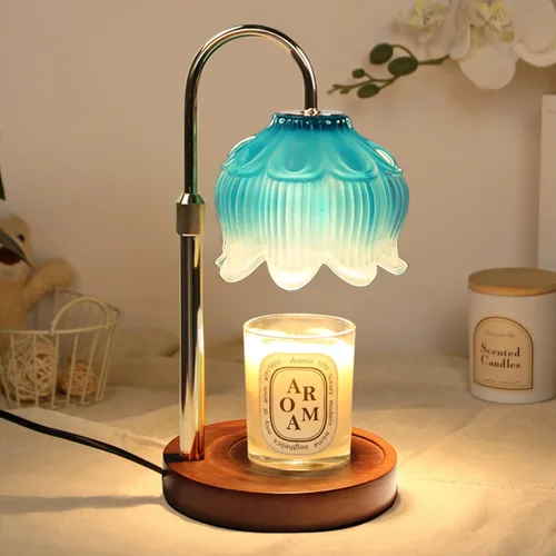 Vista 18 de GEEZO - Lámpara calefactora de fragancia para velas, calentador de velas eléctrico con temporizador y regulador de intensidad, regalos de Navidad