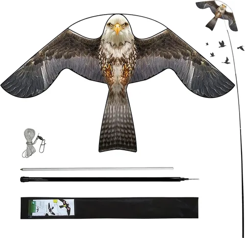 Vista 8 de Cometa de Halcón para Aves, Cometa Voladora para Protección de Cultivos Espantapájaros, Cometas Voladoras Sin Mástil - Estilo E