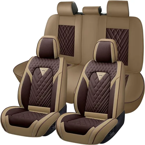 Vista 11 de Fundas de Asiento de Coche para Nissan Murano 2003-2026, Funda de Asiento Completa de Piel Nappa Impermeable, Protector de Asiento Automotriz Gris