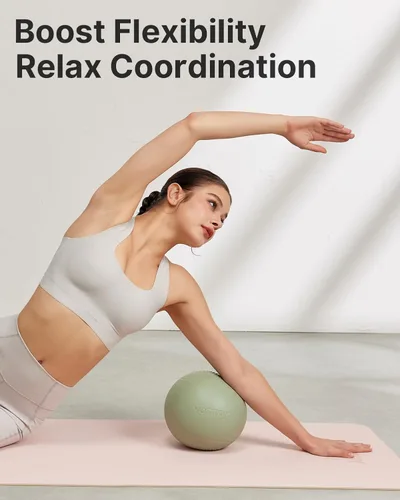 Vista 8 de YOTTOY Pelota de ejercicio pequeña, pelota de pilates de 9 pulgadas con tecnología antiestallido para estabilidad, ideal para yoga, pilates, terapia