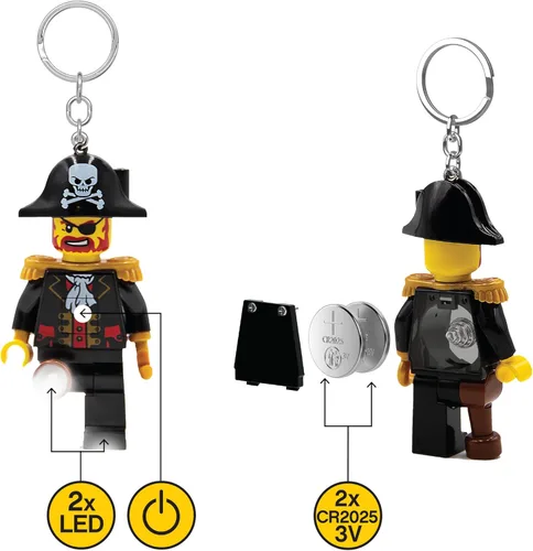 Vista 7 de LEGO Llavero de luz - Capitán Brickbeard (KE23H) grande de 3 pulgadas