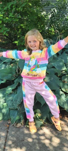 Vista 9 de Conjunto de 2 piezas de sudadera de manga con volantes y leggings para niñas de 2 a 10 años