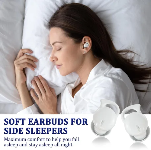 Vista 9 de Auriculares invisibles para dormir, audífonos para dormir de lado Blanco