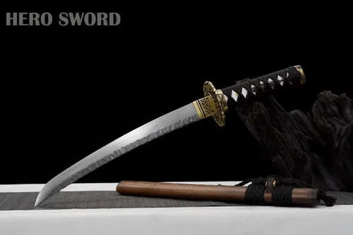Vista 4 de Hecho a mano Damasco Acero Martillo Patrón Hoja Tanto Sharp Samurai Japonés Espada Corta Dragón Cuchillo Arma Real
