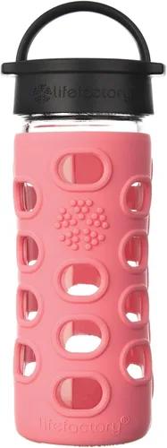 Vista 28 de Lifefactory Botella de agua de vidrio sin BPA de 12 onzas con tapa clásica y funda protectora de silicona, Marigold Caléndula