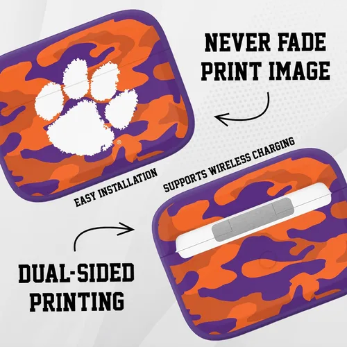 Vista 3 de AFFINITY BANDS Clemson Tigers Camo HDX - Funda compatible con Apple AirPods Pro