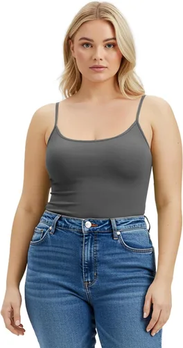 Vista 168 de Emmalise Camisola larga casual básica para mujer, con tirantes ajustables, top en capas