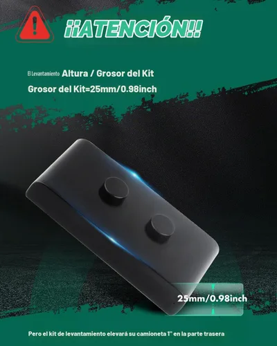 Vista 3 de SCITOO Kit de elevación de nivelación trasera de 1 pulgada para Ford 2008-2020 Espaciador de puntal de elevación de 1 pulgada compatible con bloques