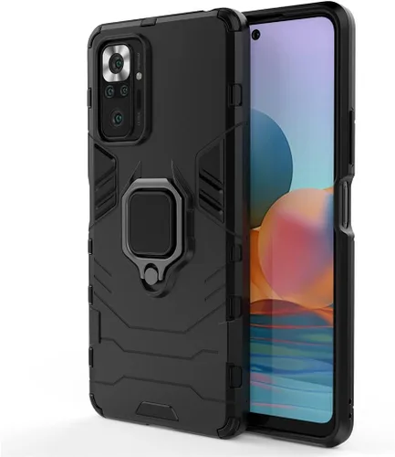 Vista 5 de Compatible con Xiaomi Mi Redmi Note 10 Pro, Redmi Note10 Pro Max, soporte de anillo de metal a prueba de golpes