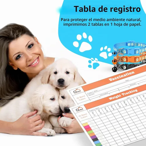 Vista 6 de GAMUDA 12 collares reflectantes para identificación de cachorros, juego de nailon suave, bandas de arena con hebilla ajustable con 2 gráficos