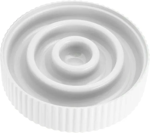 Vista 3 de Slow Feeder Dog Bowl, 6.7 Inch, Non Slip Base, Anti Gulping (White)