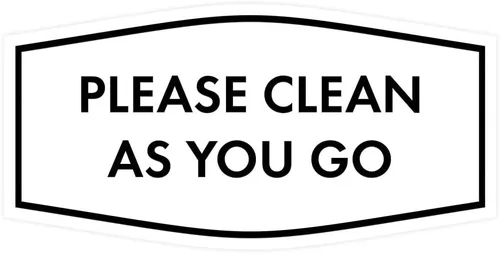 Vista 16 de Fancy Please Clean As You Go - Letrero (negro/plateado), tamaño mediano