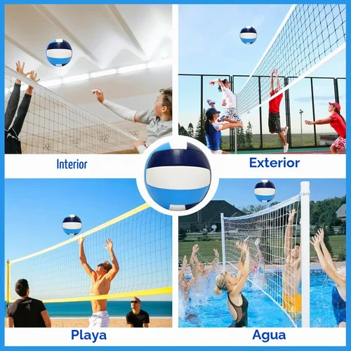 Vista 5 de Official Size 5 Volleyball Balls, Waterproof Soft Bulk Recreational Volley Balls with Pump and Net Bag for Beach Pool Sand Training for Beginner