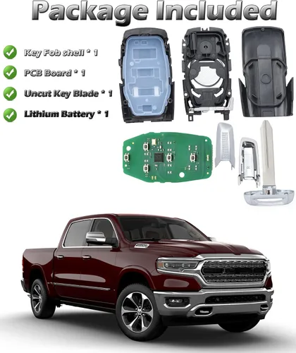 Vista 4 de Llavero inteligente para Dodge RAM 1500 2019-2024, Alliskeys Proximity Keyless Entry Control remoto de repuesto compatible con Dodge RAM 1500 Pickup