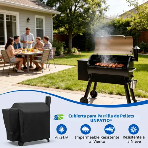 Vista 8 de SunPatio Cubierta para Parrilla de Exteriores Impermeable de Servicio Pesado Compatible con Parrilla de Pellets de Madera Traeger Serie 34