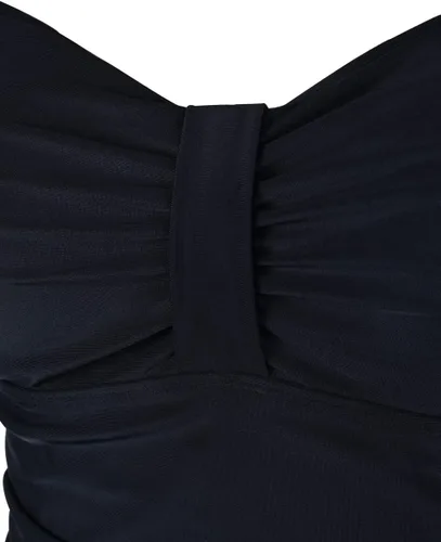 Vista 4 de Hilor - Parte superior del traje de baño tipo tankini retro de los años 50, diseño fruncido y con dobladillo con volantes para mujer