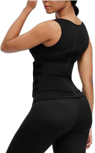 Vista 7 de LeongLzt Entrenador de cintura para mujer moldeador de cintura corsé sin mangas chaleco recortador de cintura con correas Negro