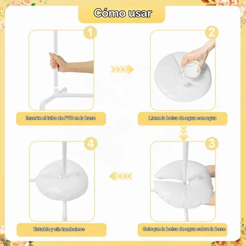 Vista 6 de Kit de arco de globos ligero desmontable de PVC de 5.2 pies