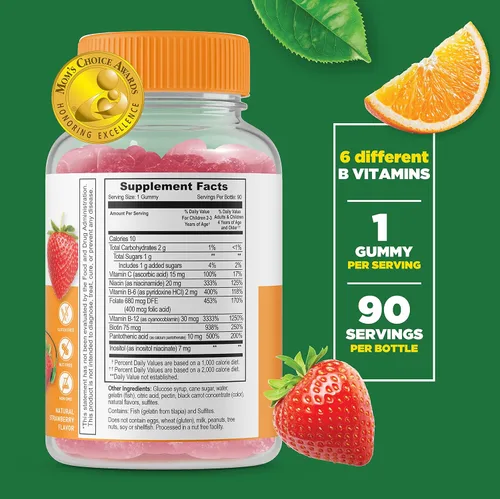 Vista 2 de Lifeable Vitamina B12 Kids + B Complex Kids Gummies Bundle – Gran sabor natural suplemento vitamínico – Sin gluten vegetariano OMG masticable