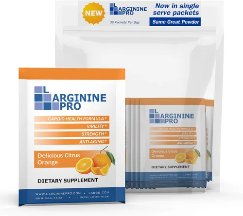 Vista 2 de L-arginine Pro Suplemento ON-The-GO Paquetes de viaje de una sola porción: 5,500 mg de L-arginina más 1,100 mg de L-citrulina