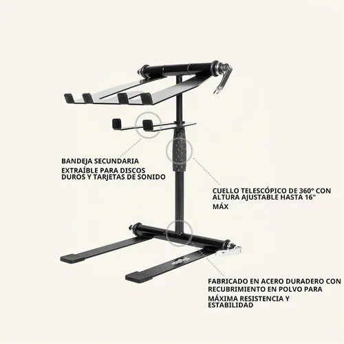 Vista 3 de Headliner Digistand Pro - Soporte para portátil (negro)