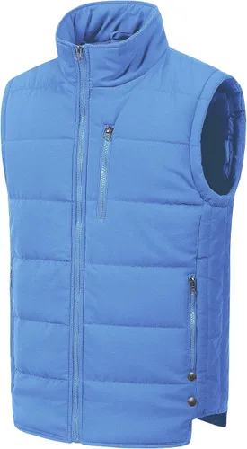 Vista 10 de Chrisuno Chaleco de esquí acolchado de invierno ligero para hombre, ropa de abrigo plegable Verde militar