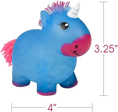 Vista 3 de ArtCreativity Juego de 3 juguetes de unicornio con cuentas para apretar, juguetes para aliviar el estrés para niños y adultos, recuerdos de fiesta
