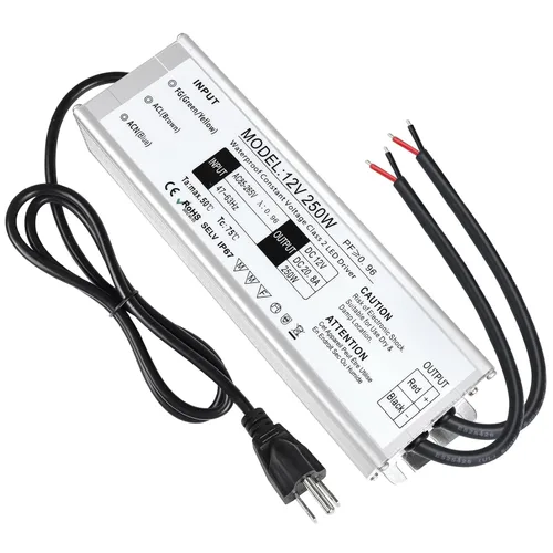 Vista 8 de LightingWill transformador impulsor LED 30 vatios, impermeable IP67, fuente de alimentación, 90-265V CA a 12V CC de baja tensión, adaptador