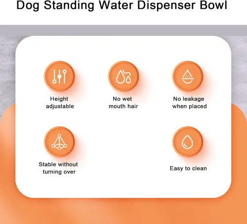 Vista 9 de Dispensador de agua para mascotas con botella de pie, alimentador automático de gravedad de 22.1 onzas líquidas y cuenco de comida de altura