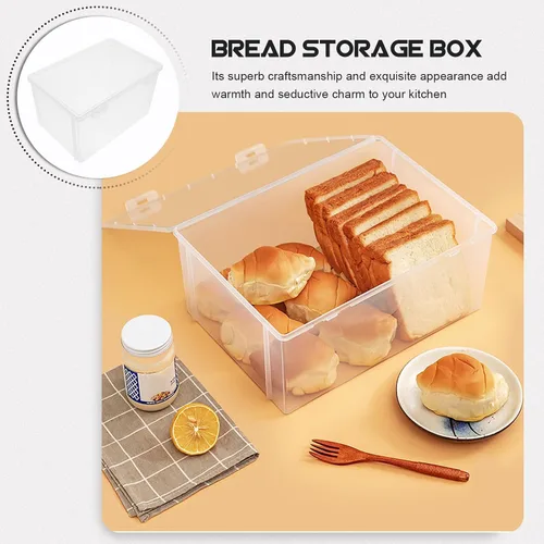 Vista 8 de DOITOOL Recipientes de pan herméticos para pan, caja de pan de plástico transparente para pan casero, soporte para pan de 8 pulgadas