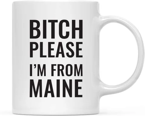 Vista 88 de Andaz Press Taza de café de 11 onzas, regalo de broma, Bitch Please I'm from Alabama, paquete de 1, incluye caja de regalo, divertidas ideas