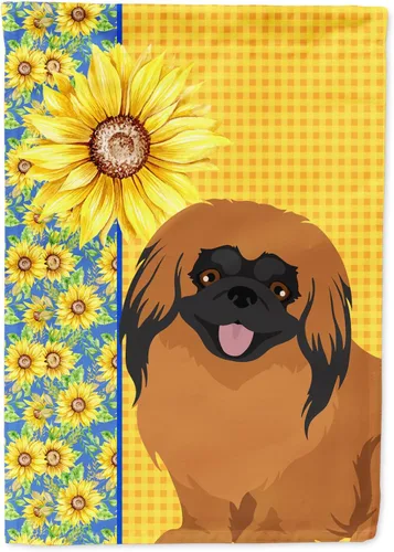 Vista 362 de Caroline's Treasures WDK5313GF Bandera de jardín con diseño de girasoles de verano, color negro y tostado, Airedale Terrier para buzón, bandera