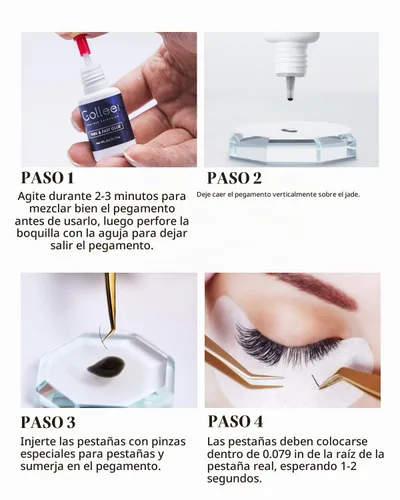 Vista 6 de Pegamento para extensiones de pestañas, pegamento de alta flexibilidad, 1 segundo, tiempo de secado/retención 6-8 semanas/(0.17 onzas líquidas/0.2