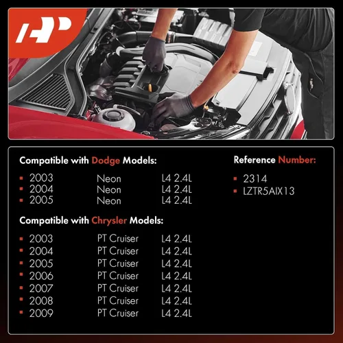 Vista 2 de A-Premium Iridium Platinum Bujías compatibles con Chrysler PT Cruiser 2003-2009 y Dodge Neon 2003-2005, 2.4L, paquete de 4