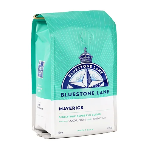 Vista 9 de Bluestone Lane Granos de café, Bayside Blonde Light Roast, grano entero, bolsa de 12 onzas