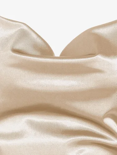 Vista 4 de ZAFUL Minivestido de satén sin mangas con tirantes delgados para mujer, con abertura lateral, cuello redondo, vestido de cóctel