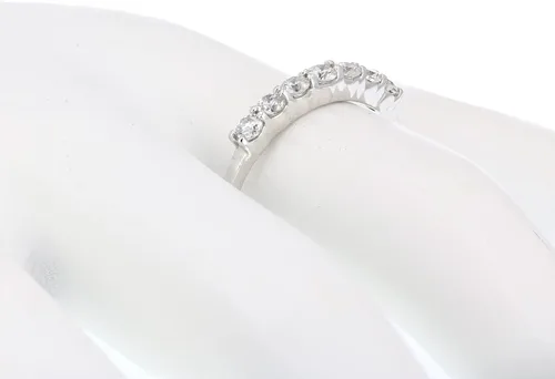 Vista 4 de AGS anillo de boda, certificado I1-I2 12 ct 14 quilates con 7 diamantes(color H-I)