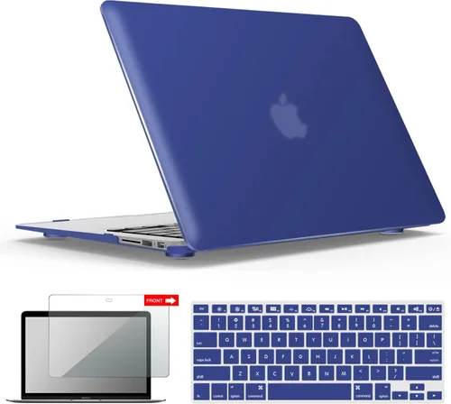 Vista 30 de iBenzer Carcasa rígida de plástico con superficie suave 3 en 1 y cubierta para teclado y protector de visualización para MacBook Air, Negro