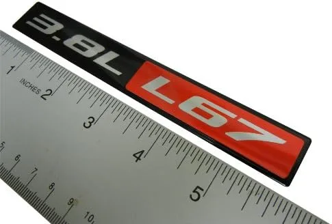 Vista 3 de Emblema de aluminio real L67 L67 de 3.8 litros, compatible con Pontiac Buick Holden Chevrolet Chevy Oldsmobile