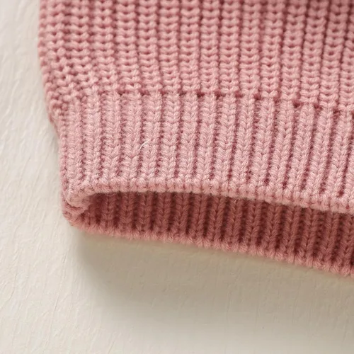 Vista 5 de LAGKIYOJ Suéter de punto de manga larga para bebé niña pequeña con bordado de bastón de caramelo, ropa de otoño e invierno