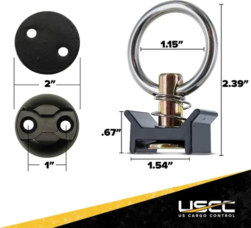 Vista 3 de Sistema de Anclaje de Pista en L US Cargo Control, Perfecto para Usar Como Puntos de Anclaje en Camas de Camiones o Remolques para Amarrar Tu UTV