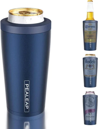 Vista 10 de Enfriador de latas delgado aislado 4 en 1 para latas de 12 oz y botellas de cerveza - Mantiene frío por 8 horas, fácil de sostener - Soporte