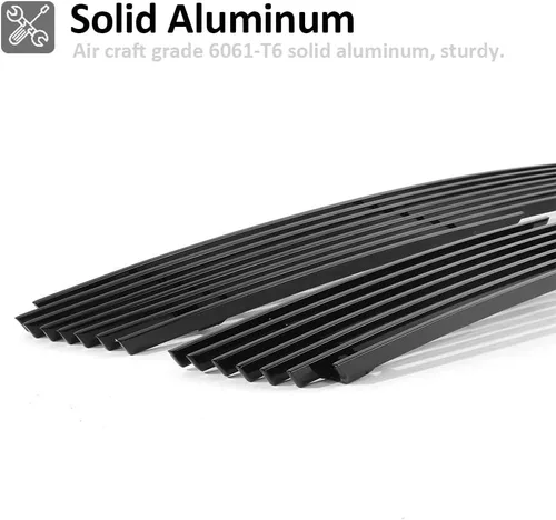 Vista 6 de Parrilla negra compatible con Chevy Silverado 1500 SS 2003 2004 2005 delantero principal superior inferior parachoques Billet rejilla inserción