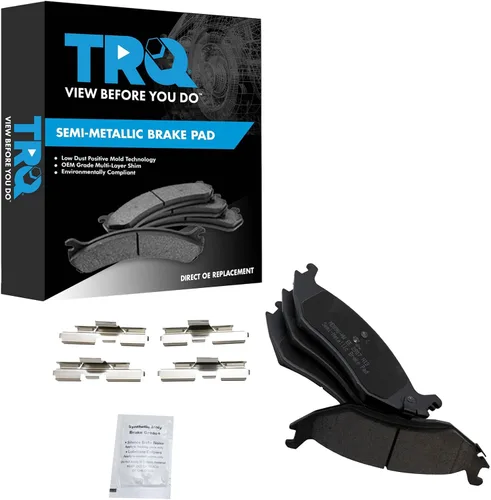 Vista 194 de TRQ Pastillas de freno delanteras semi metálicas compatibles con Ford Expedition 2018-2021 F-150 2018-2020 Lincoln Navigator 2018-2022